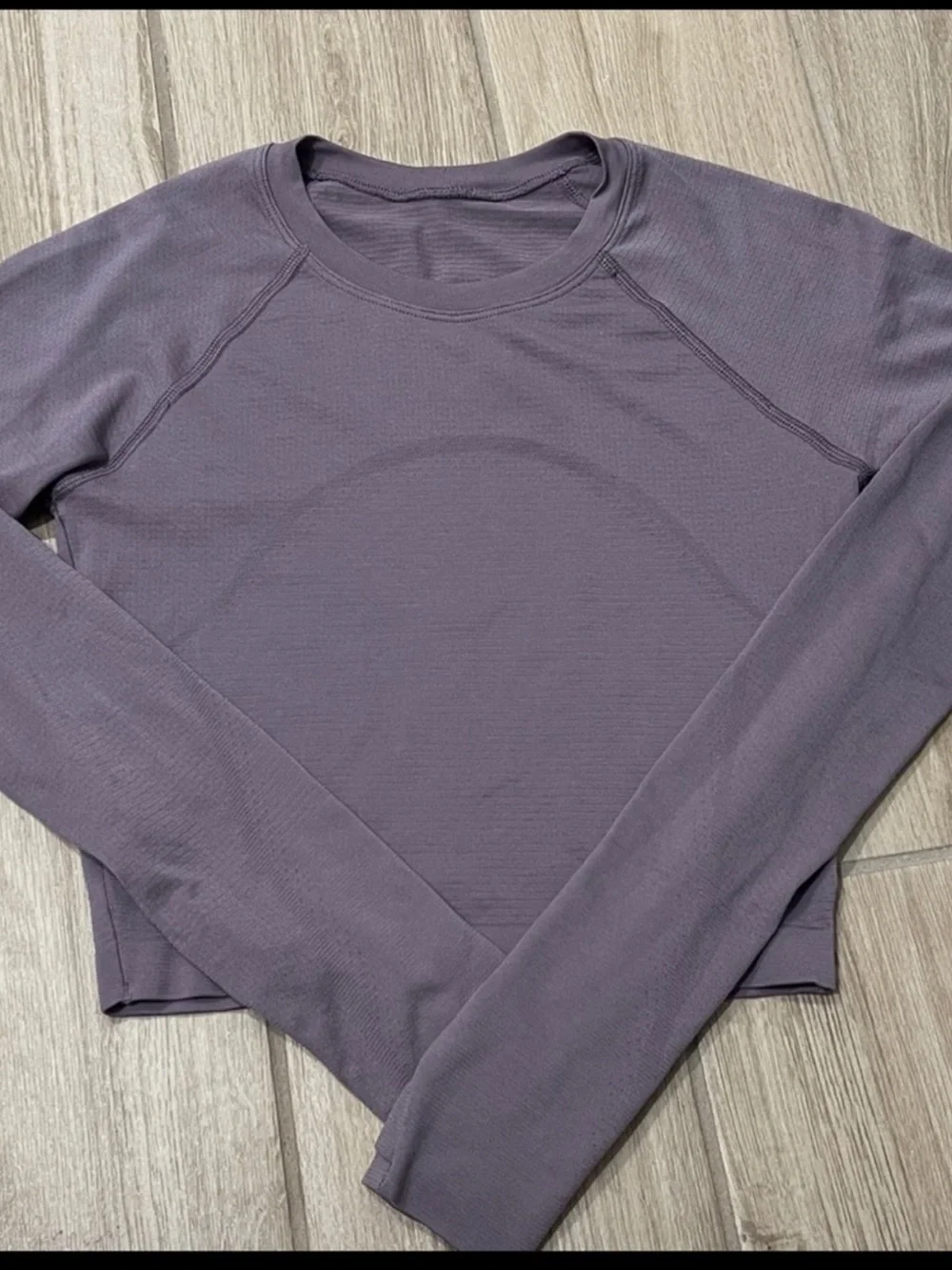 Lululemon Swiftly Tech Cropped Long Sleeve Shirt 2.0 Purple Ash Sz 4